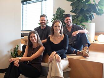 Pictured back row: David Busfield, Alex Mansfield and front row: Tia Agnew, Melouise Hucker